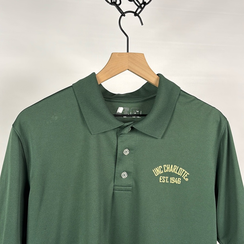 UNC Charlotte Green Polo Shirt - Russell Athletic - Large